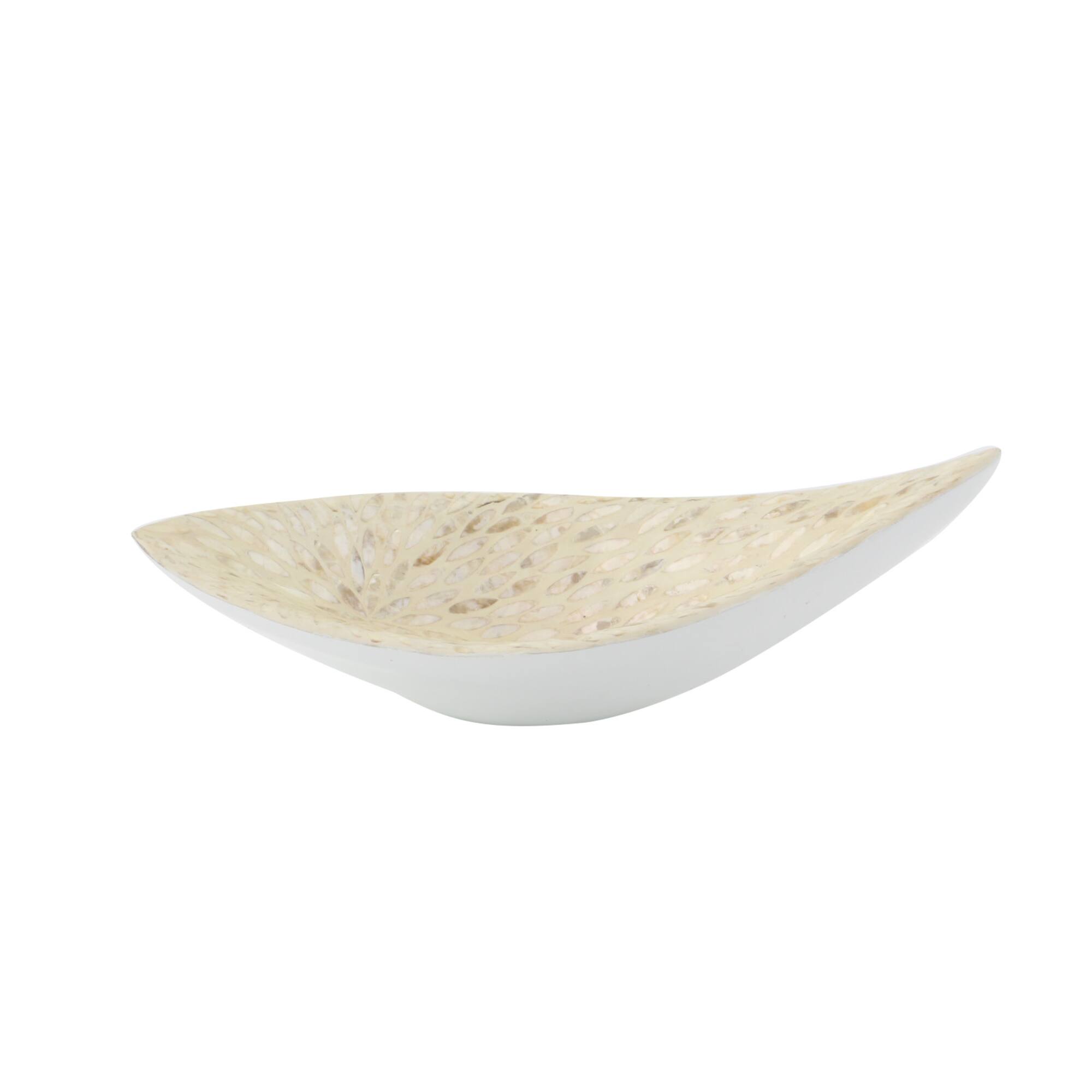 22" White Mother of Pearl Coastal Tray